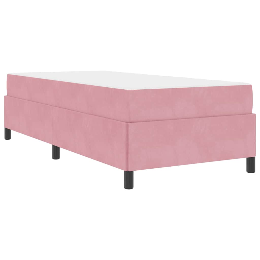 Bettgestell mit Matratze Rosa und Weiß 100 x 200 cm Samt