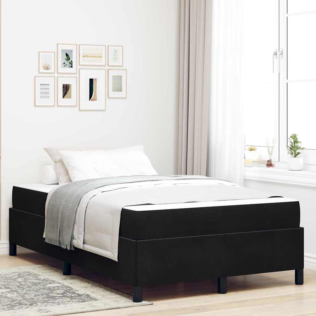 Bettgestell mit Matratze Schwarz und Weiß 120 x 190 cm Samt