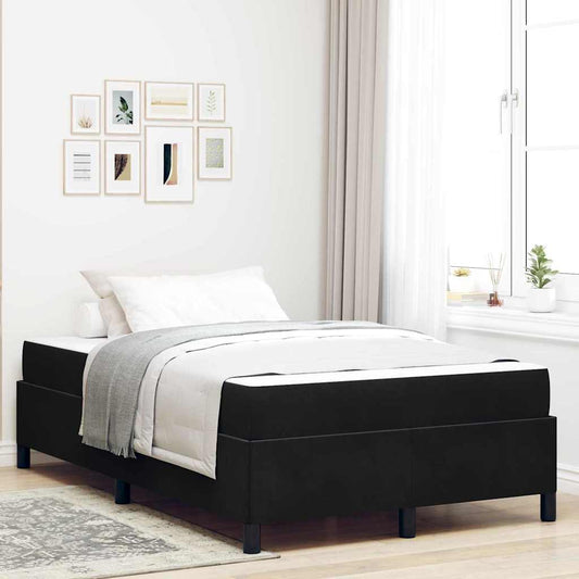 Bettgestell mit Matratze Schwarz und Weiß 120 x 190 cm Samt