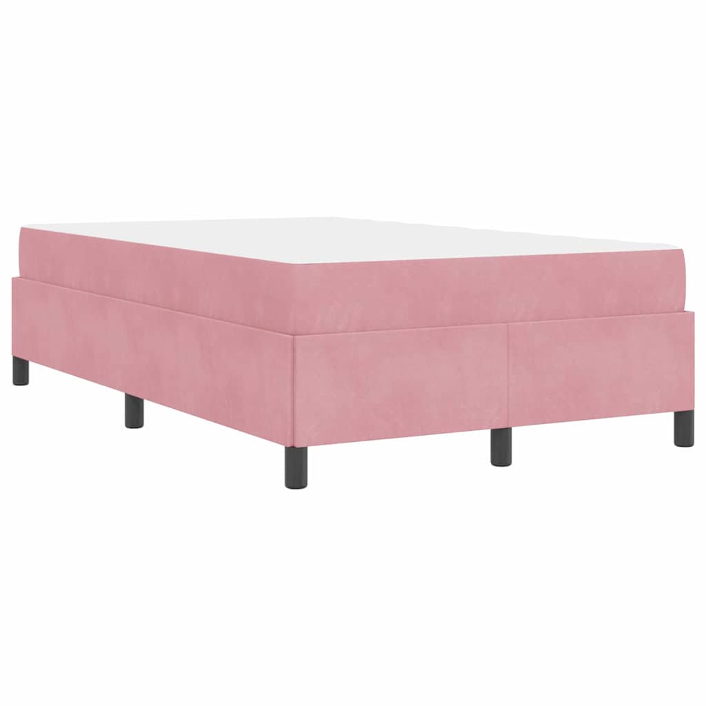 Bettgestell mit Matratze Rosa und Weiß 120 x 190 cm Samt