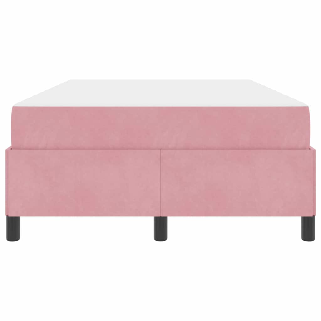 Bettgestell mit Matratze Rosa und Weiß 120 x 190 cm Samt