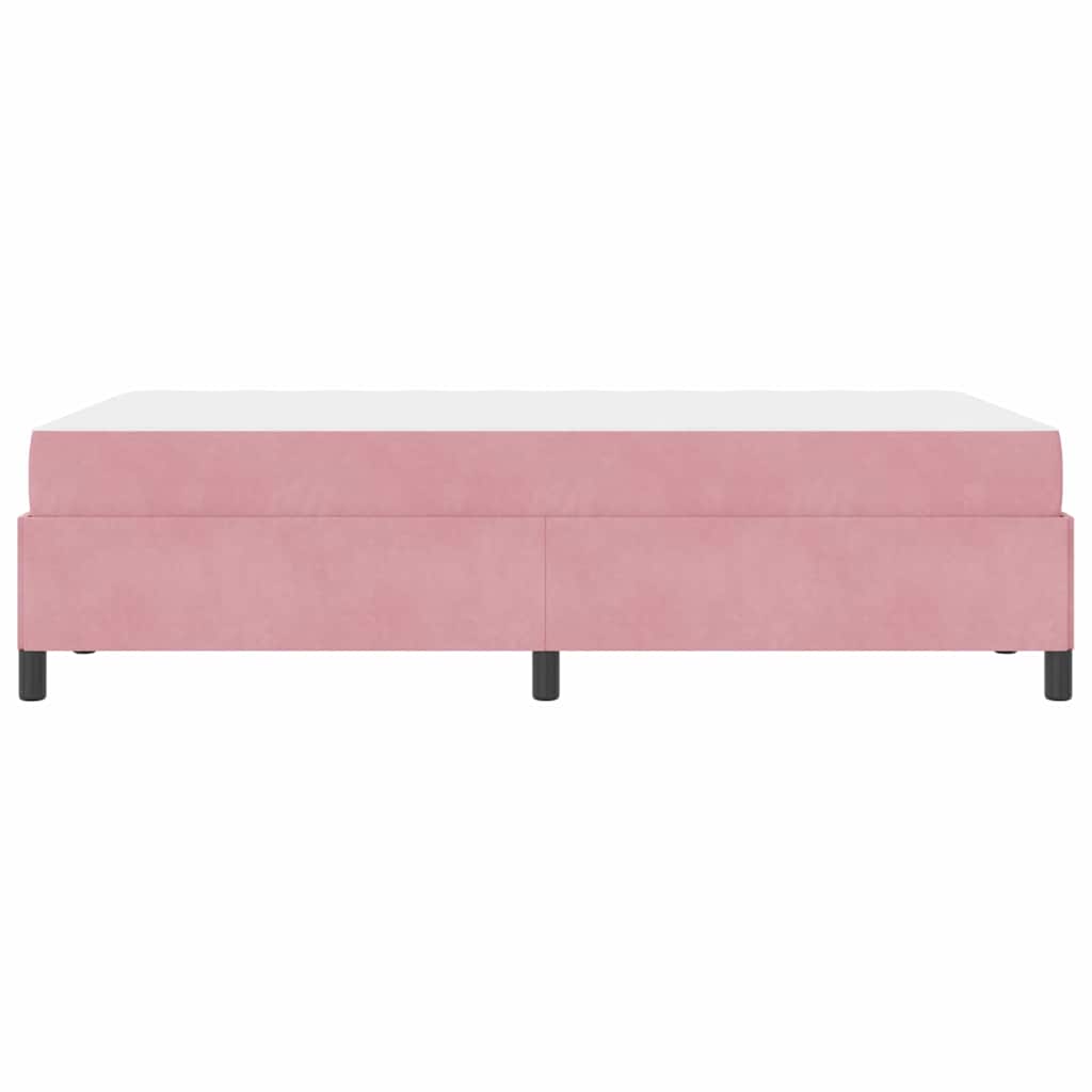 Bettgestell mit Matratze Rosa und Weiß 120 x 190 cm Samt
