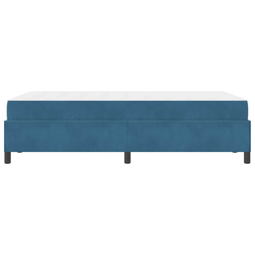 Bettgestell mit Matratze Dunkelblau und Weiß 120 x 200 cm Samt