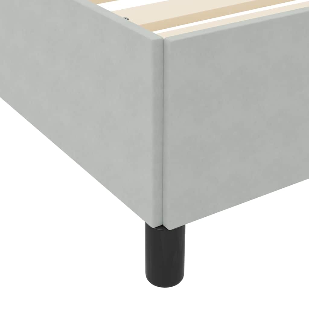 Bettgestell mit Matratze Hellgrau und Grau 140 x 190 cm Samt
