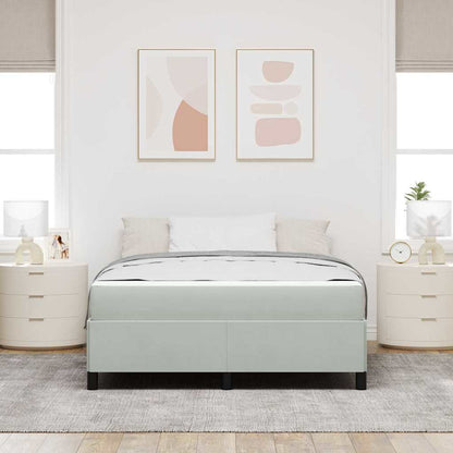 Bettrahmen mit Matratze Hellgrau 140 x 190 cm Stoff