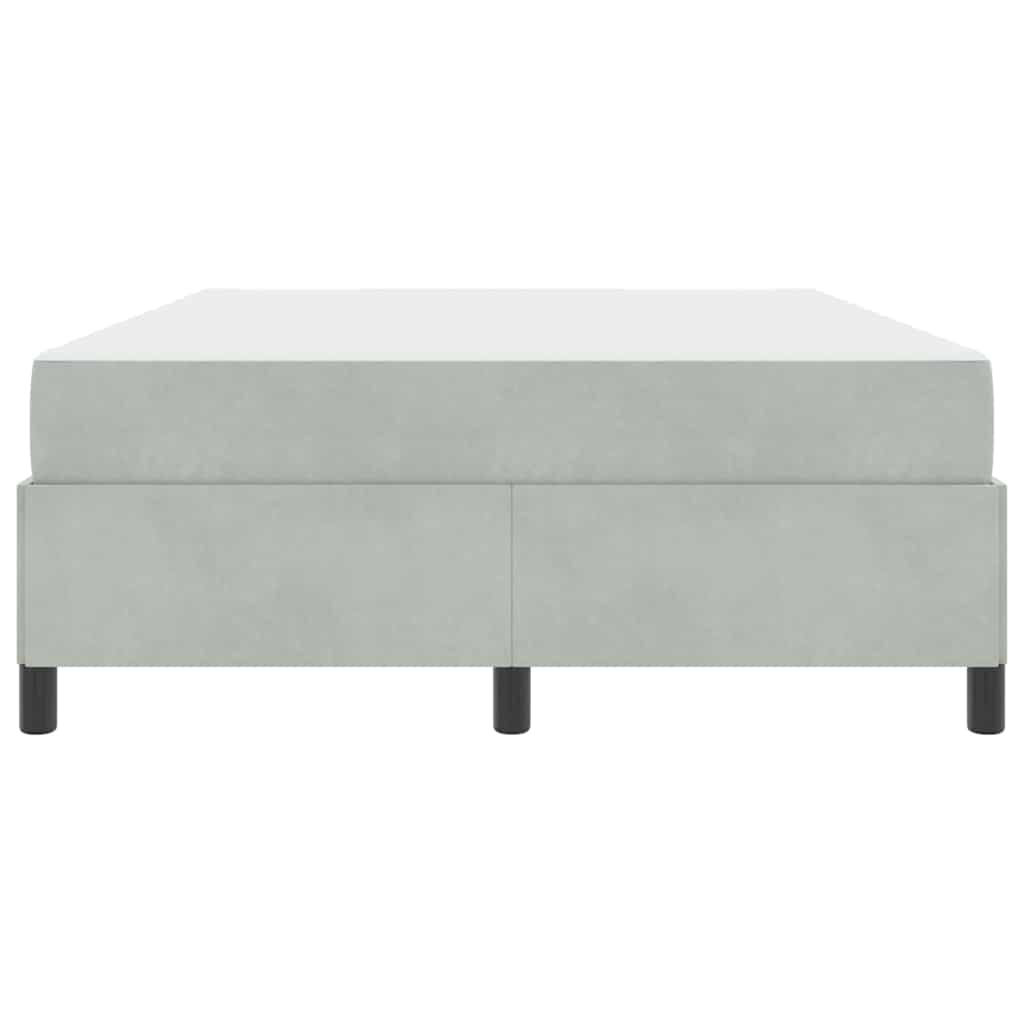 Bettgestell Hellgrau und Grau und Weiß 140 x 200 cm Samt