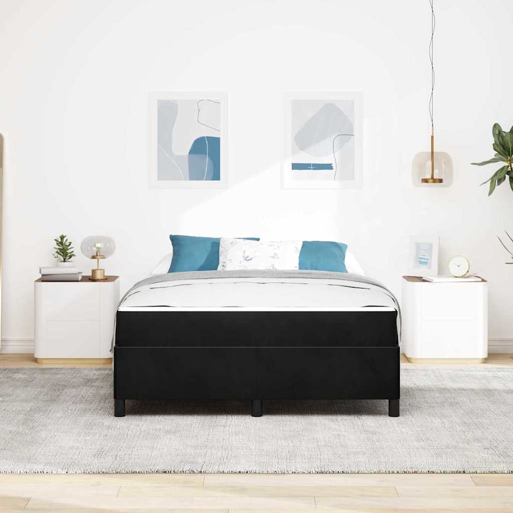 Bettgestell mit Matratze Schwarz und Weiß 140 x 200 cm Samt