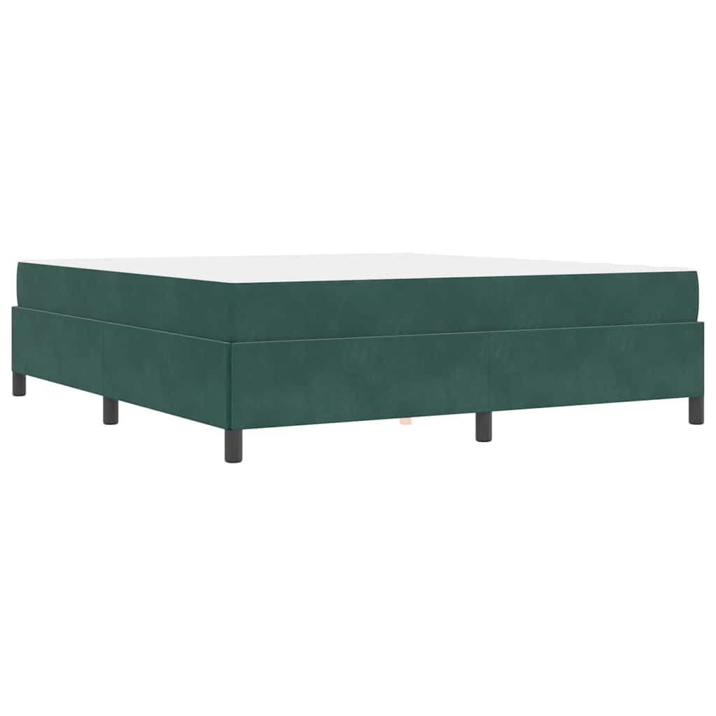 Bettgestell mit Matratze Dunkelgrün und Weiß 180 x 200 cm Samt