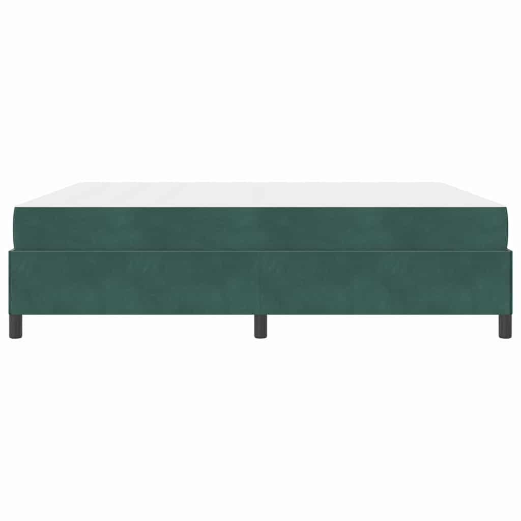 Bettgestell mit Matratze Dunkelgrün und Weiß 180 x 200 cm Samt