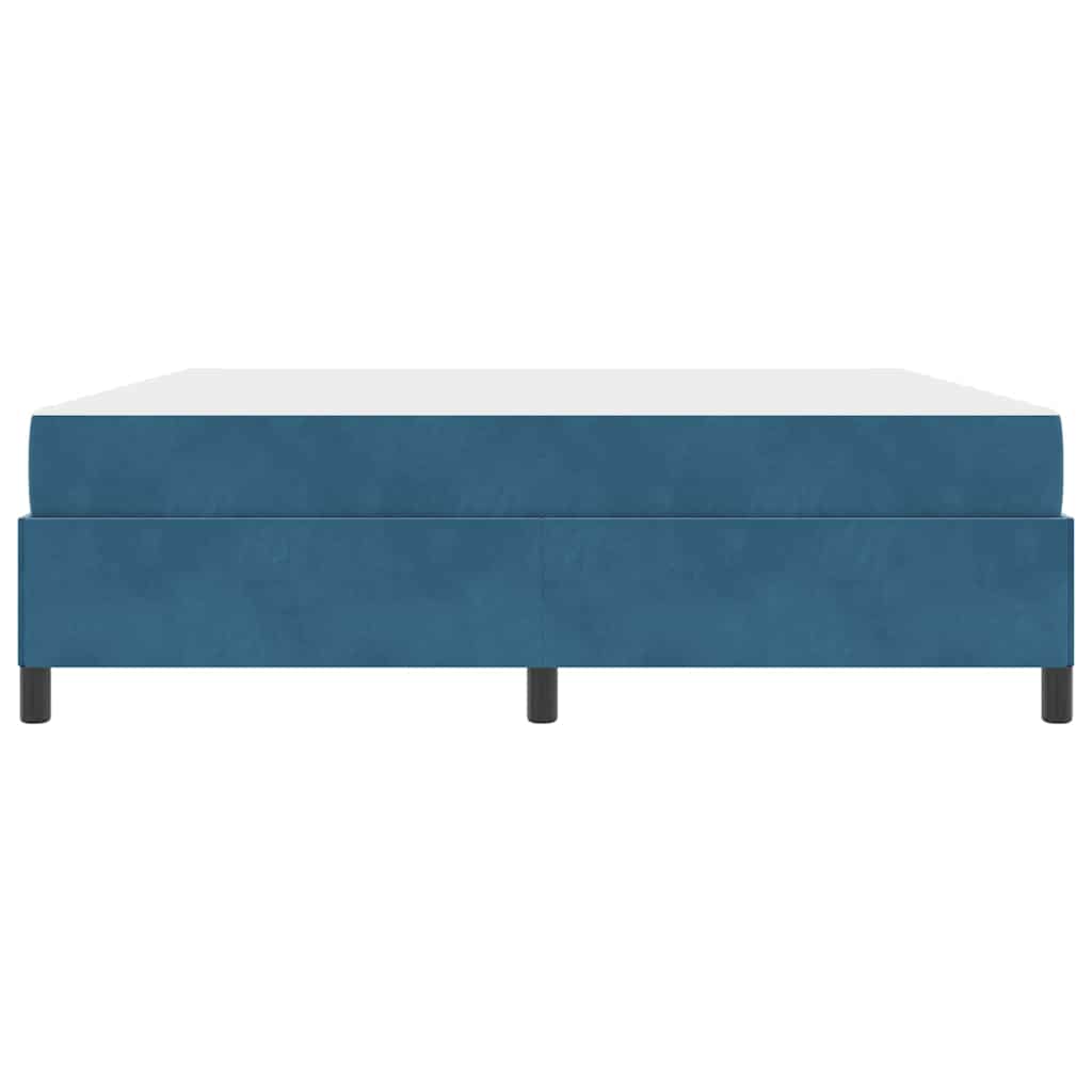 Bettgestell mit Matratze Dunkelblau und Weiß 180 x 200 cm Samt