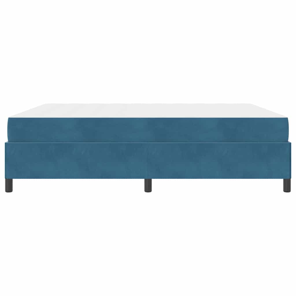Bettgestell mit Matratze Dunkelblau und Weiß 180 x 200 cm Samt