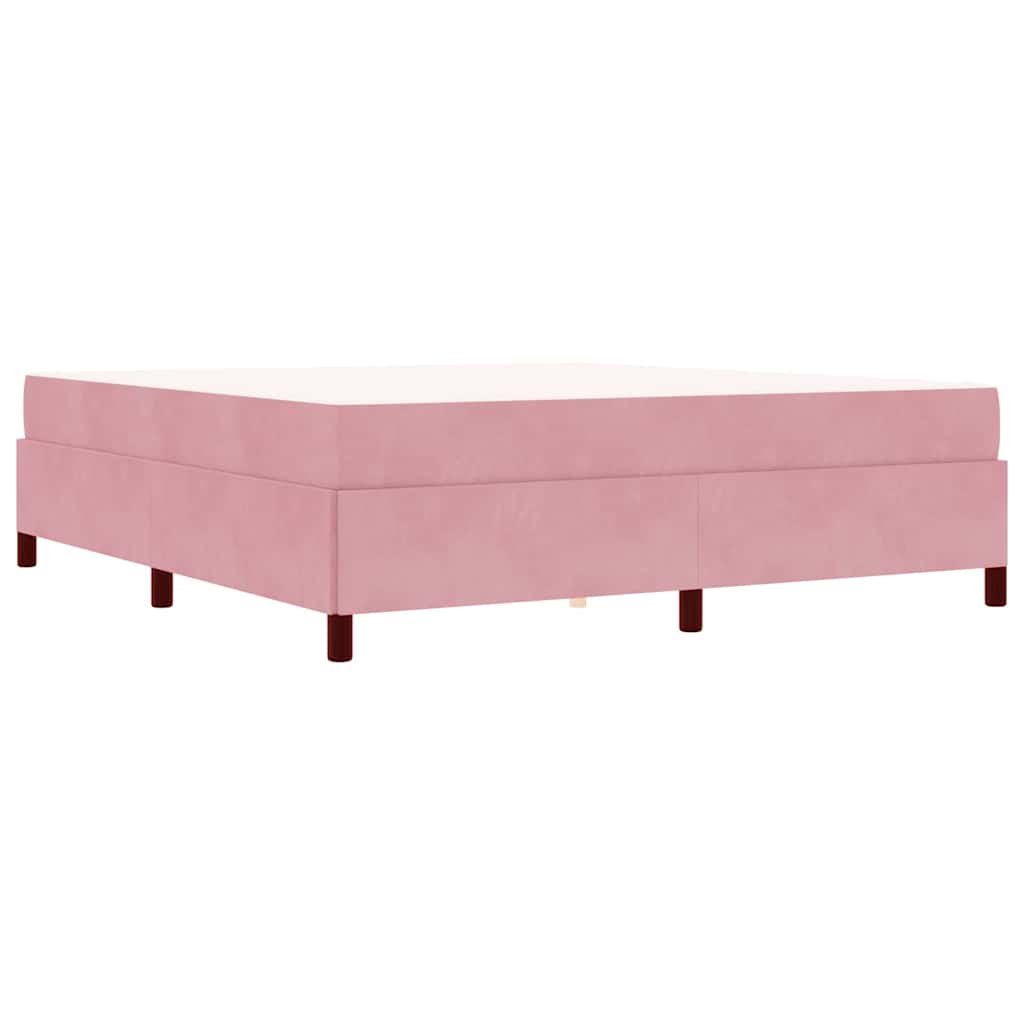 Bettgestell mit Matratze Rosa und Weiß 180 x 200 cm Samt