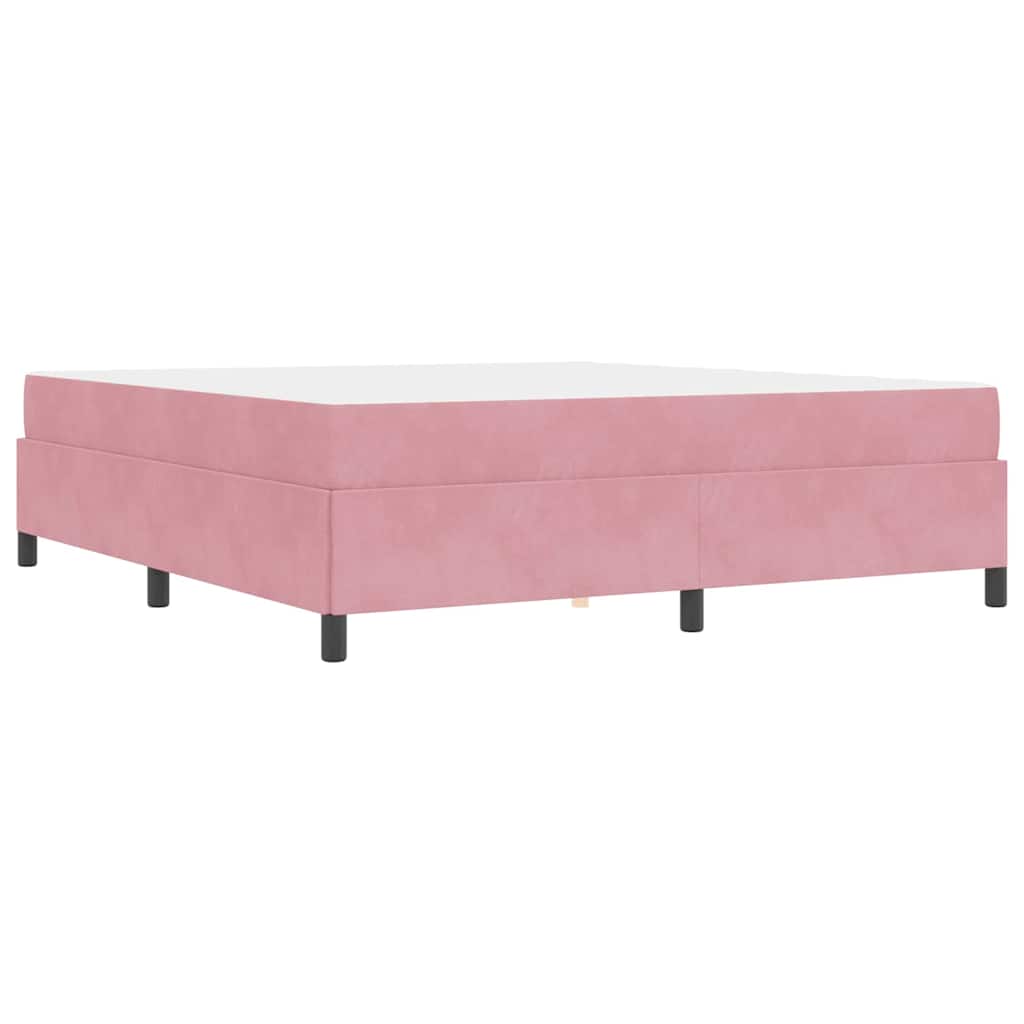 Bettgestell mit Matratze Rosa und Weiß 180 x 200 cm Samt