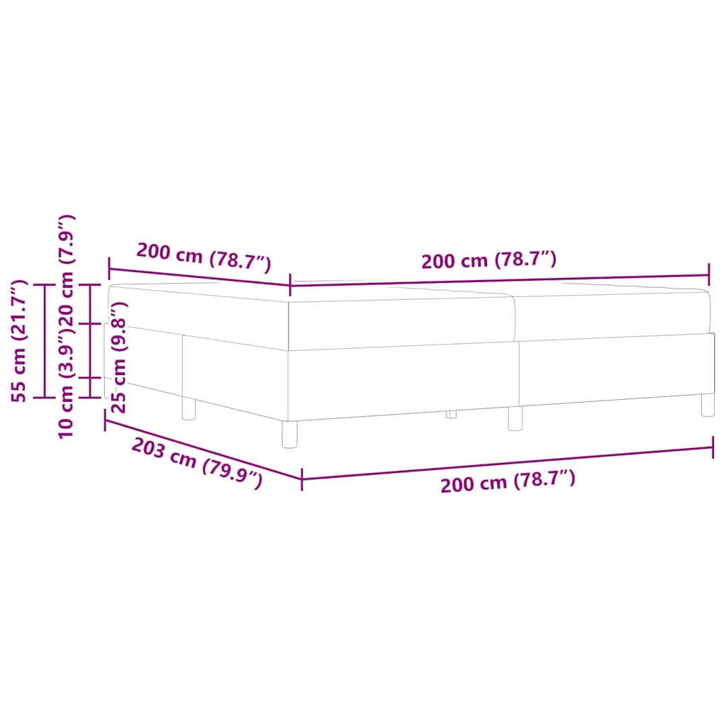 Bettrahmen Hellgrau 200 x 200 cm Stoff