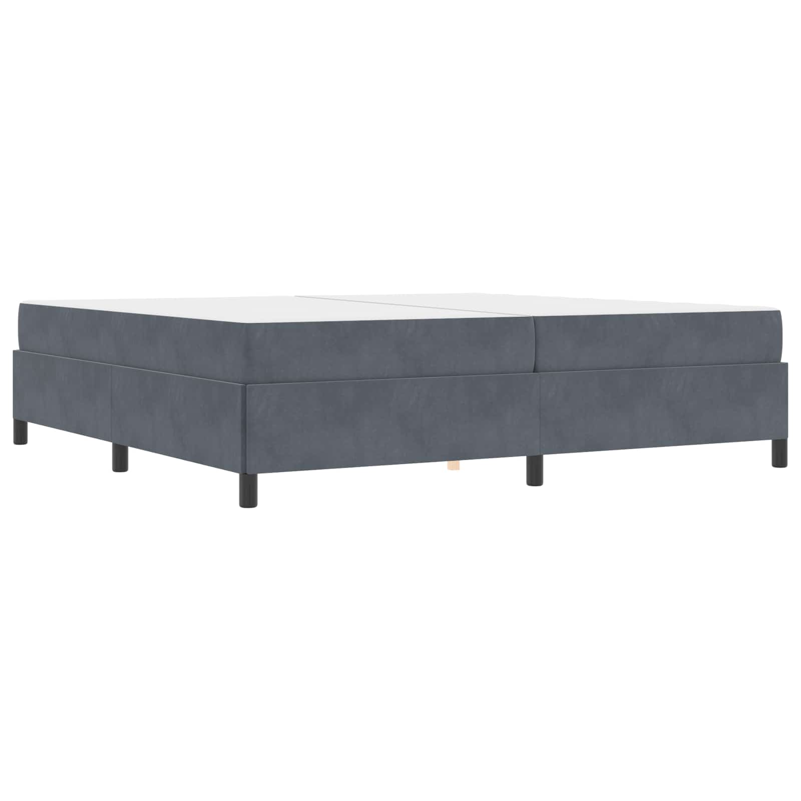Bettrahmen mit Matratze Dunkelgrau 200 x 200 cm Stoff