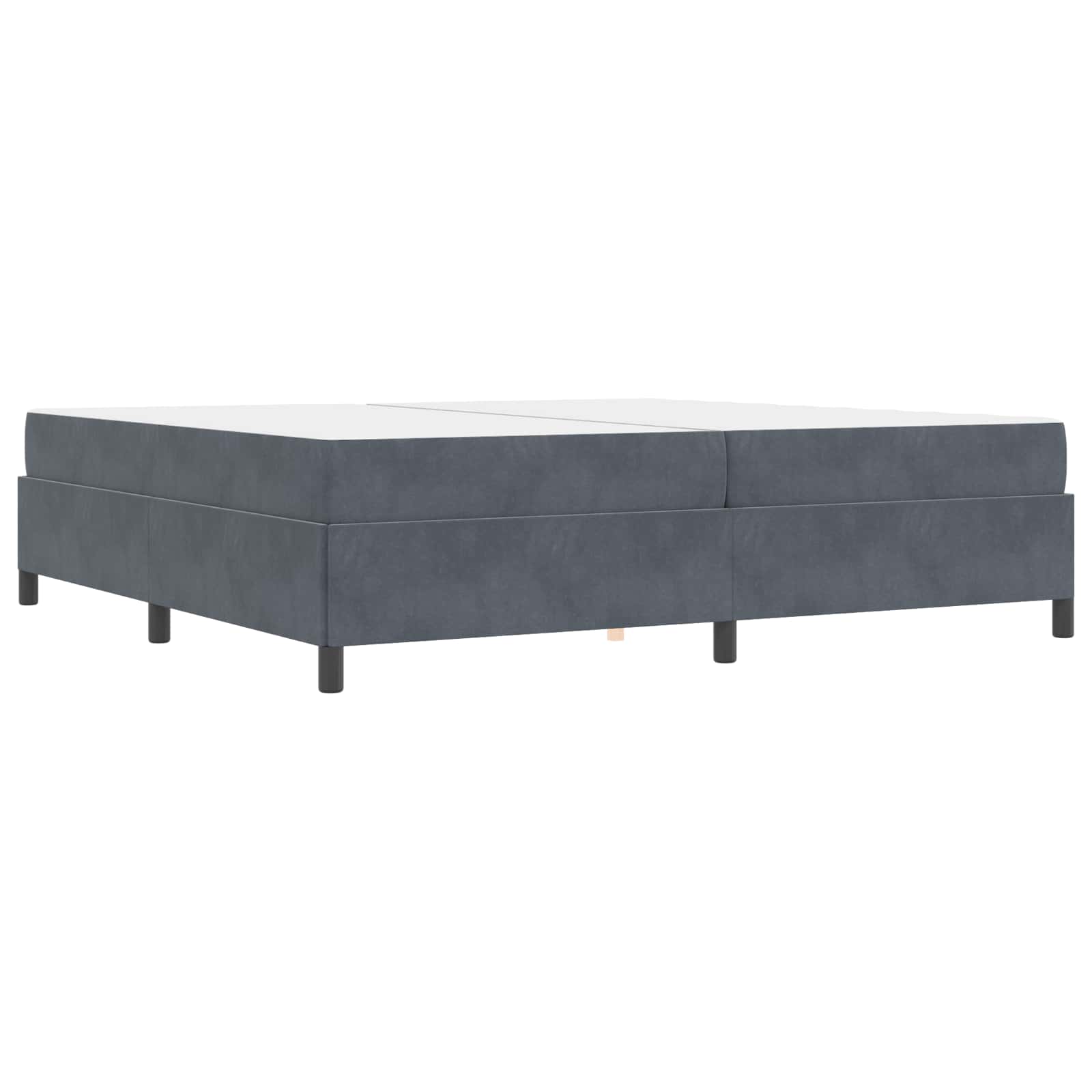 Bettrahmen mit Matratze Dunkelgrau 200 x 200 cm Stoff