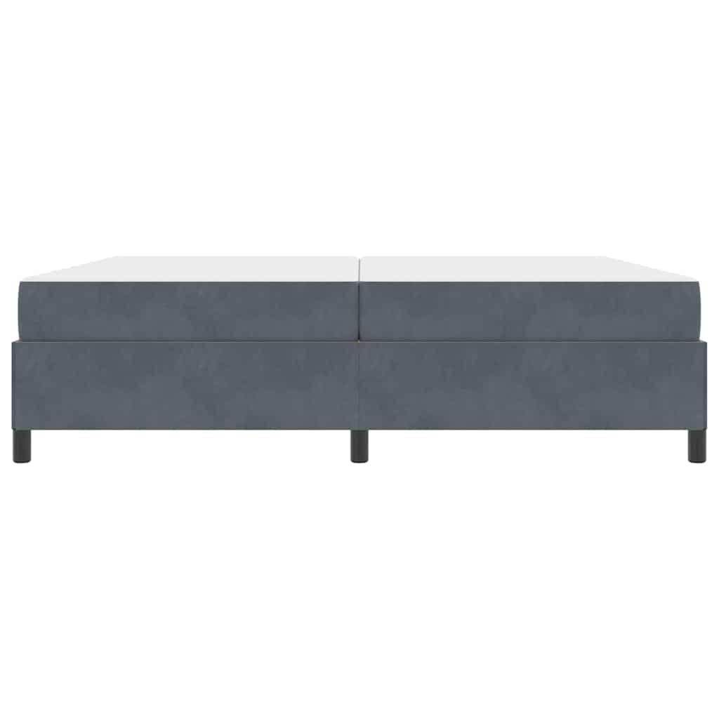 Bettrahmen mit Matratze Dunkelgrau 200 x 200 cm Stoff
