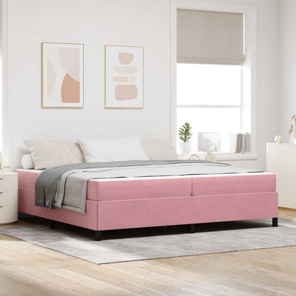 Bettrahmen mit Matratze Rosa 200 x 200 cm Stoff