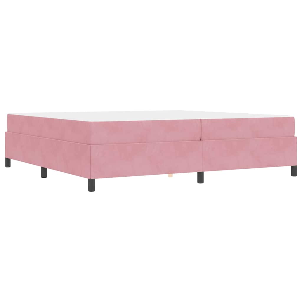 Bettgestell mit Matratze Rosa und Weiß 200 x 200 cm Samt