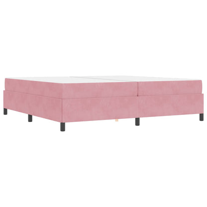 Bettrahmen mit Matratze Rosa 200 x 200 cm Stoff