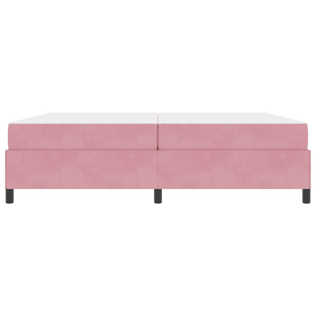 Bettgestell mit Matratze Rosa und Weiß 200 x 200 cm Samt