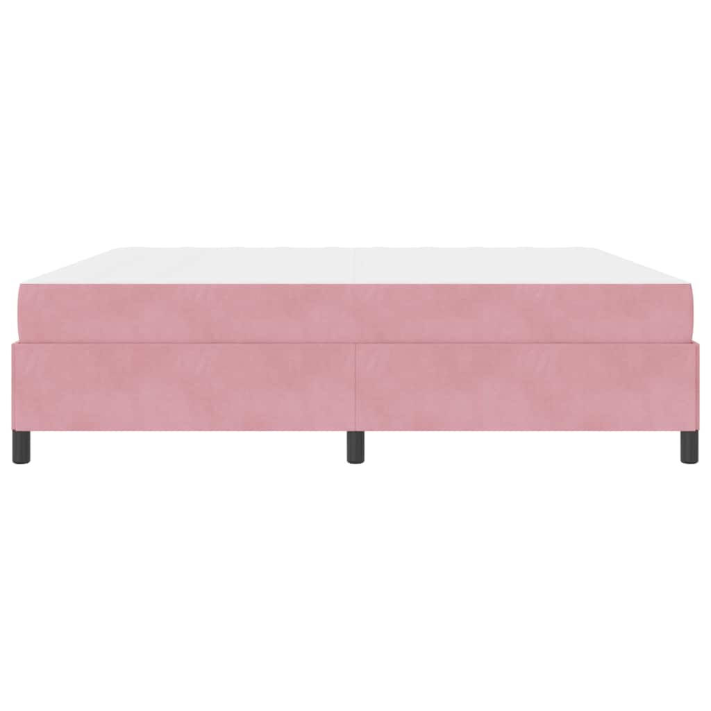 Bettgestell mit Matratze Rosa und Weiß 200 x 200 cm Samt