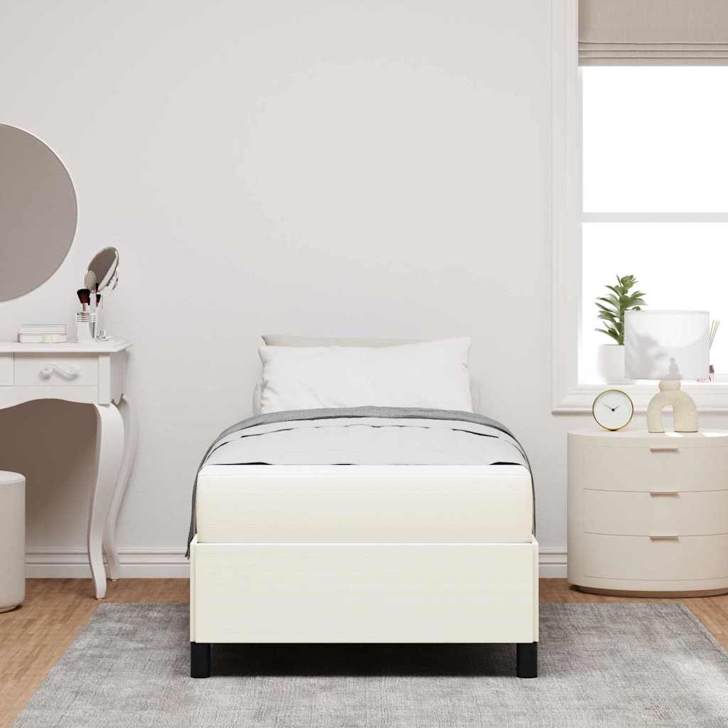 Bettrahmen mit Matratze Creme 90 x 200 cm Stoff