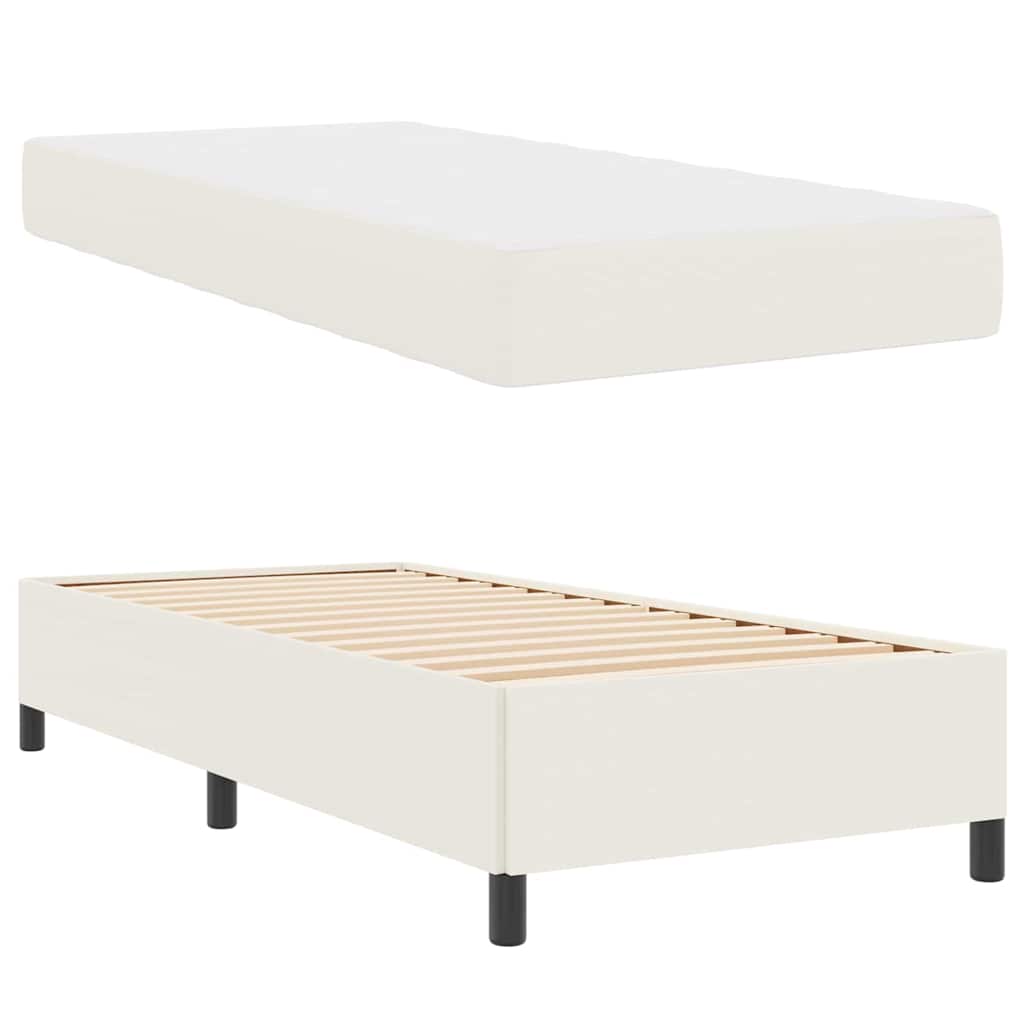 Bettrahmen mit Matratze Creme 90 x 200 cm Stoff