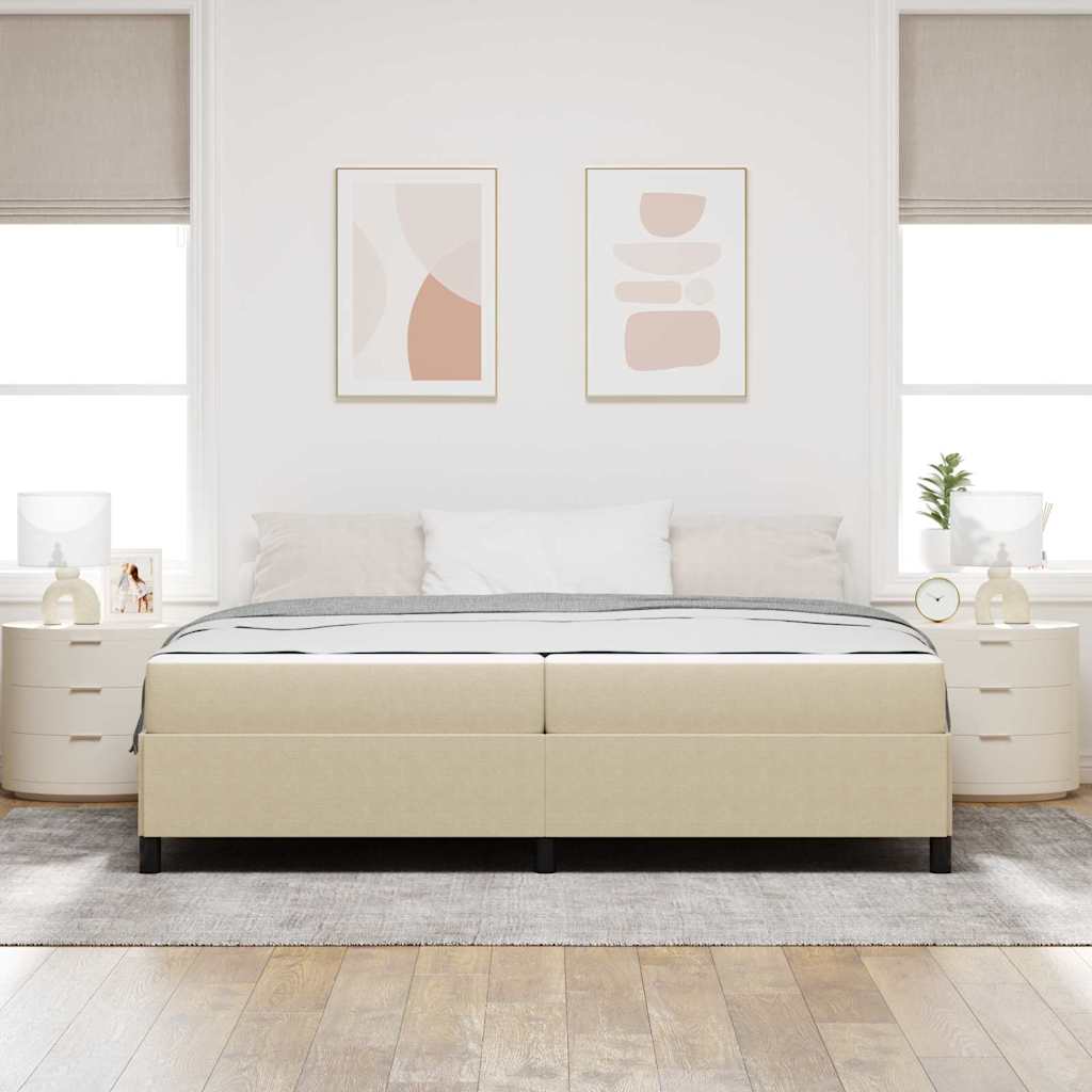 Bettgestell Hellgrün-Grau 200 x 200 cm Cordstoff