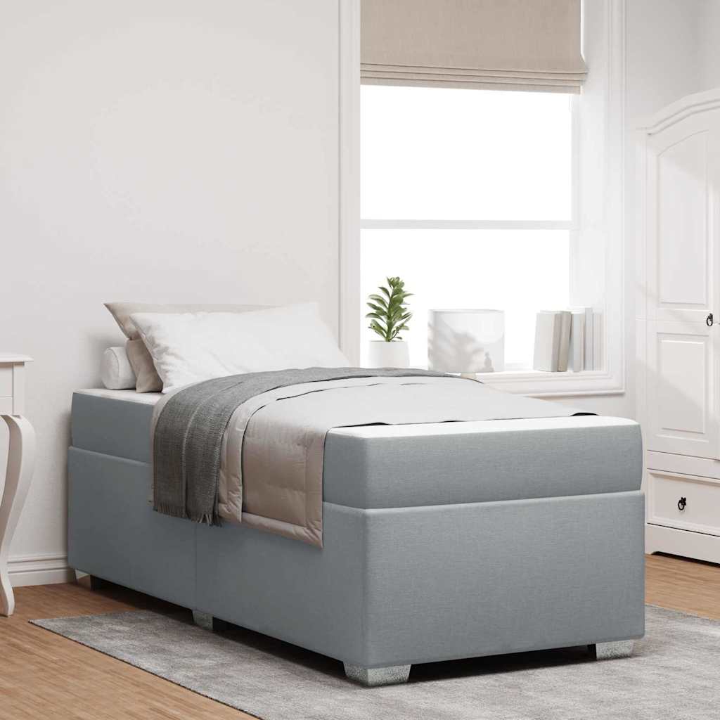 Bettgestell Hellgrau 90 x 190 cm Stoff