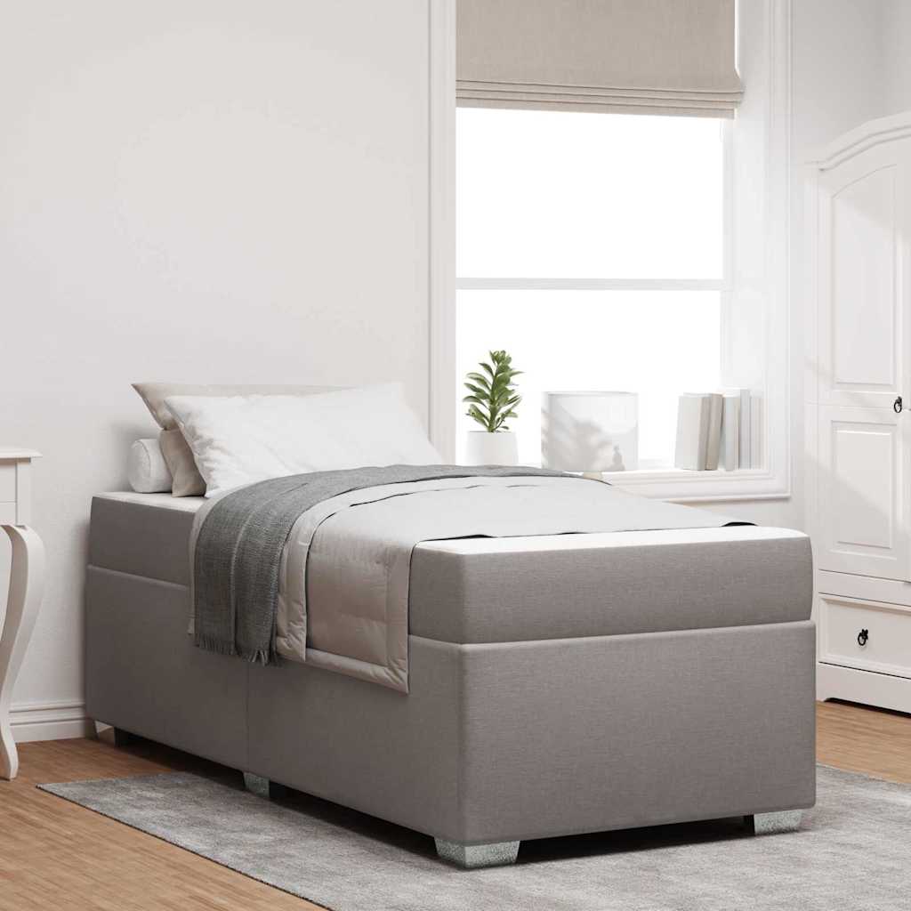 Bettrahmen mit Matratze Taupe 90 x 200 cm Stoff