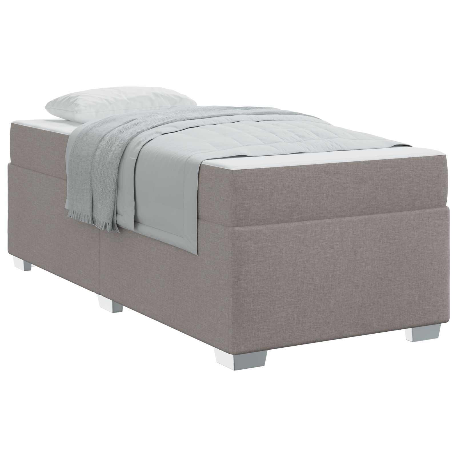 Bettrahmen mit Matratze Taupe 90 x 200 cm Stoff