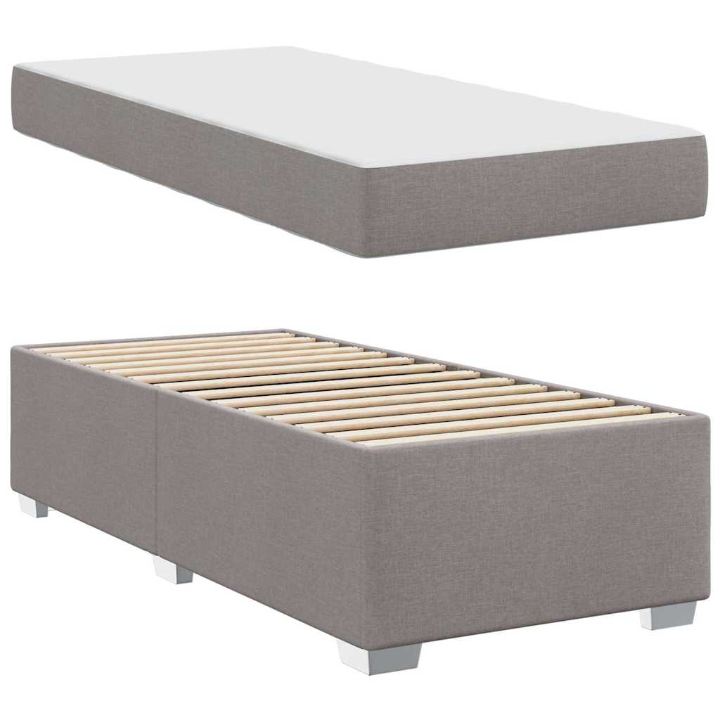 Bettrahmen mit Matratze Taupe 90 x 200 cm Stoff