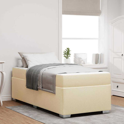 Bettrahmen mit Matratze Creme 90 x 200 cm Stoff
