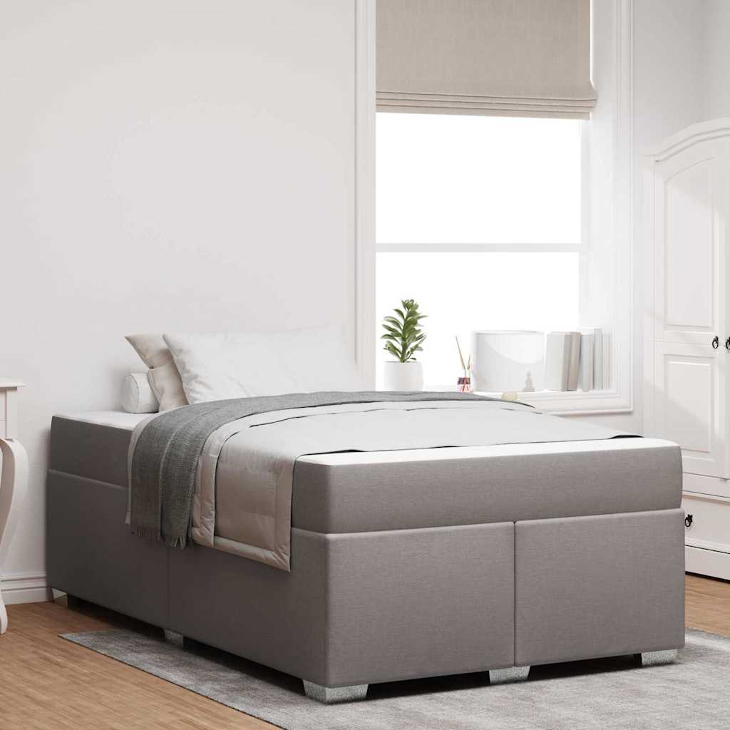 Bettrahmen mit Matratze Taupe 120 x 190 cm Stoff