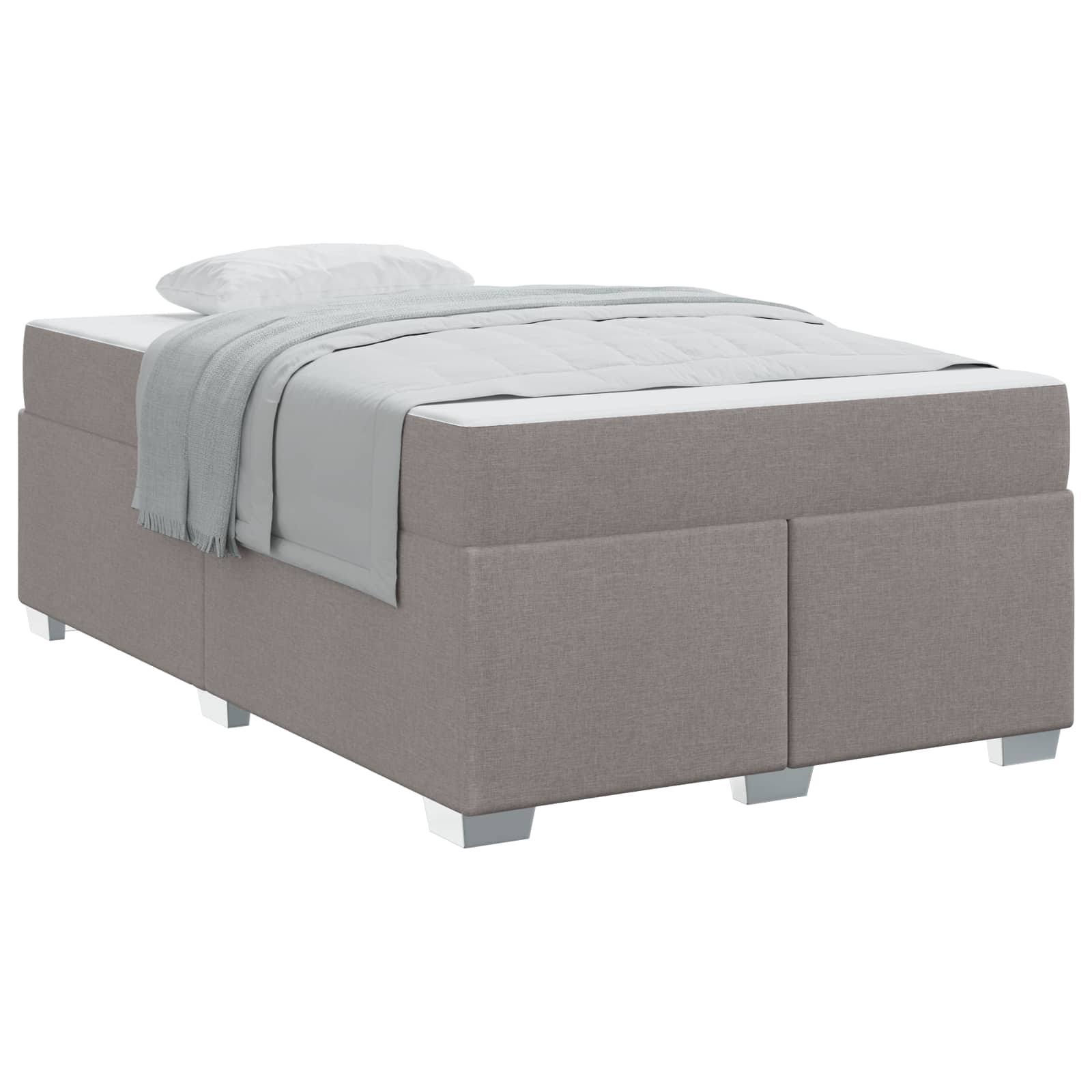 Bettrahmen mit Matratze Taupe 120 x 190 cm Stoff