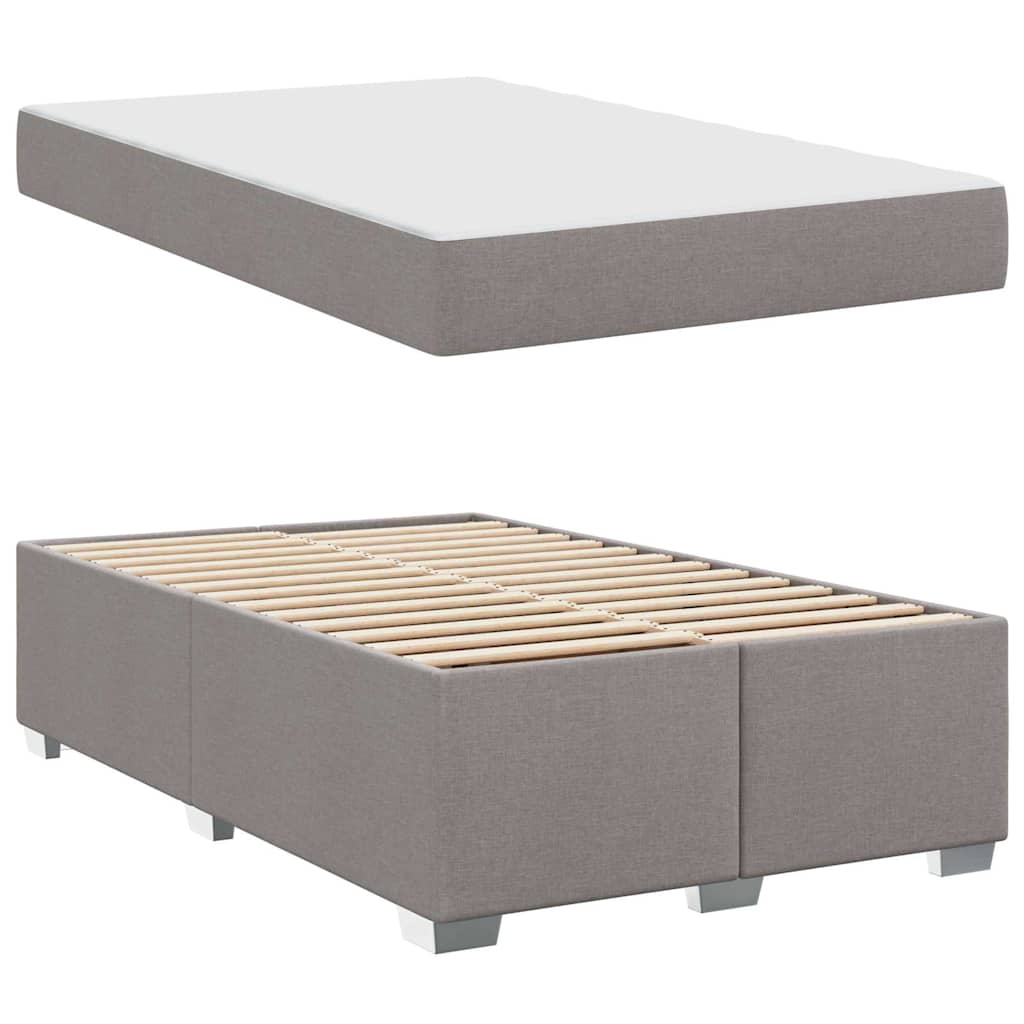 Bettrahmen mit Matratze Taupe 120 x 190 cm Stoff