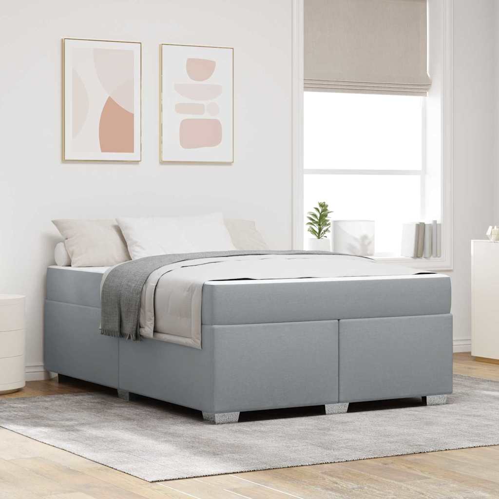 Bettgestell Hellgrau 160 x 200 cm Stoff