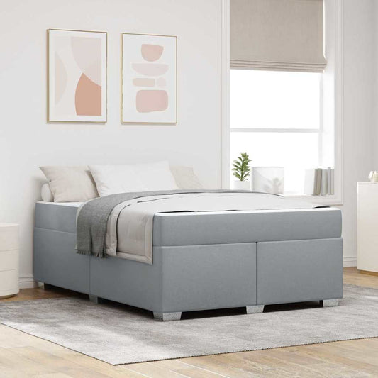 Bettgestell Hellgrau 160 x 200 cm Stoff