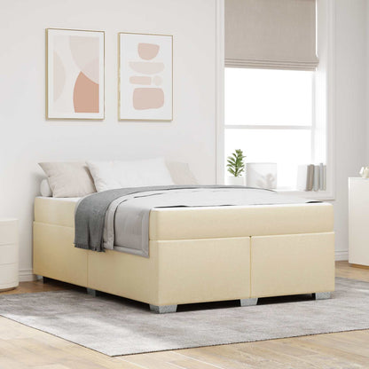 Bettrahmen mit Matratze Creme 160 x 200 cm Stoff