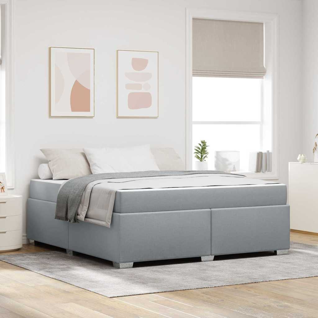 Bettgestell Hellgrau 180 x 200 cm Stoff