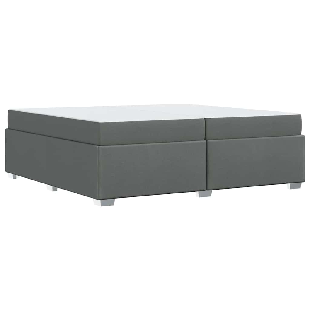 Bettrahmen mit Matratze Dunkelgrau 200 x 200 cm Stoff