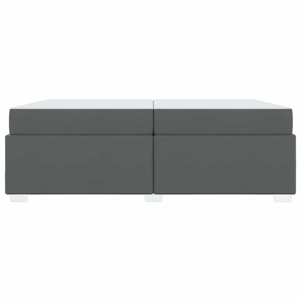 Bettrahmen mit Matratze Dunkelgrau 200 x 200 cm Stoff