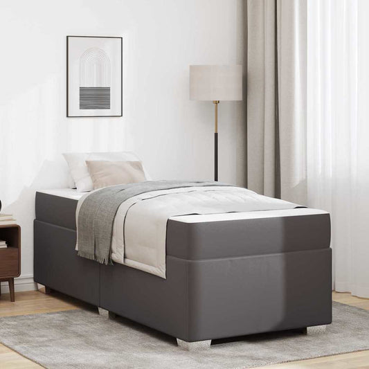 Bettgestell Grau 90 x 190 cm Kunstleder