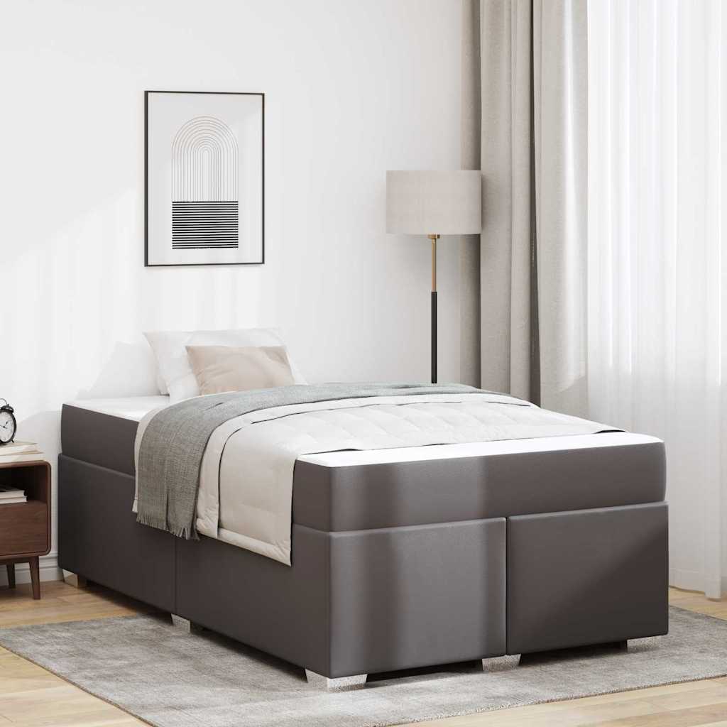 Bettgestell Grau 120 x 200 cm Kunstleder