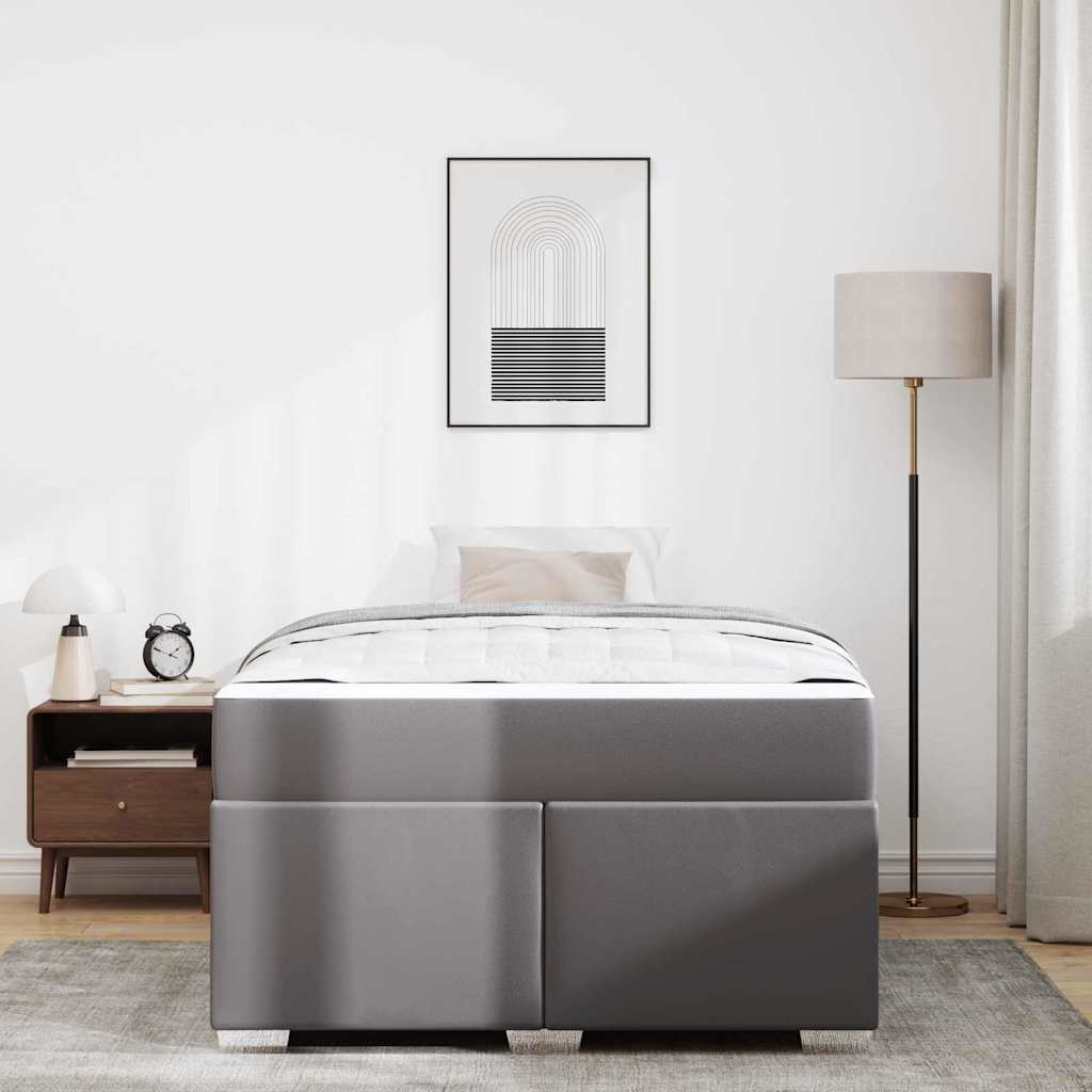 Bettgestell Grau 120 x 200 cm Kunstleder