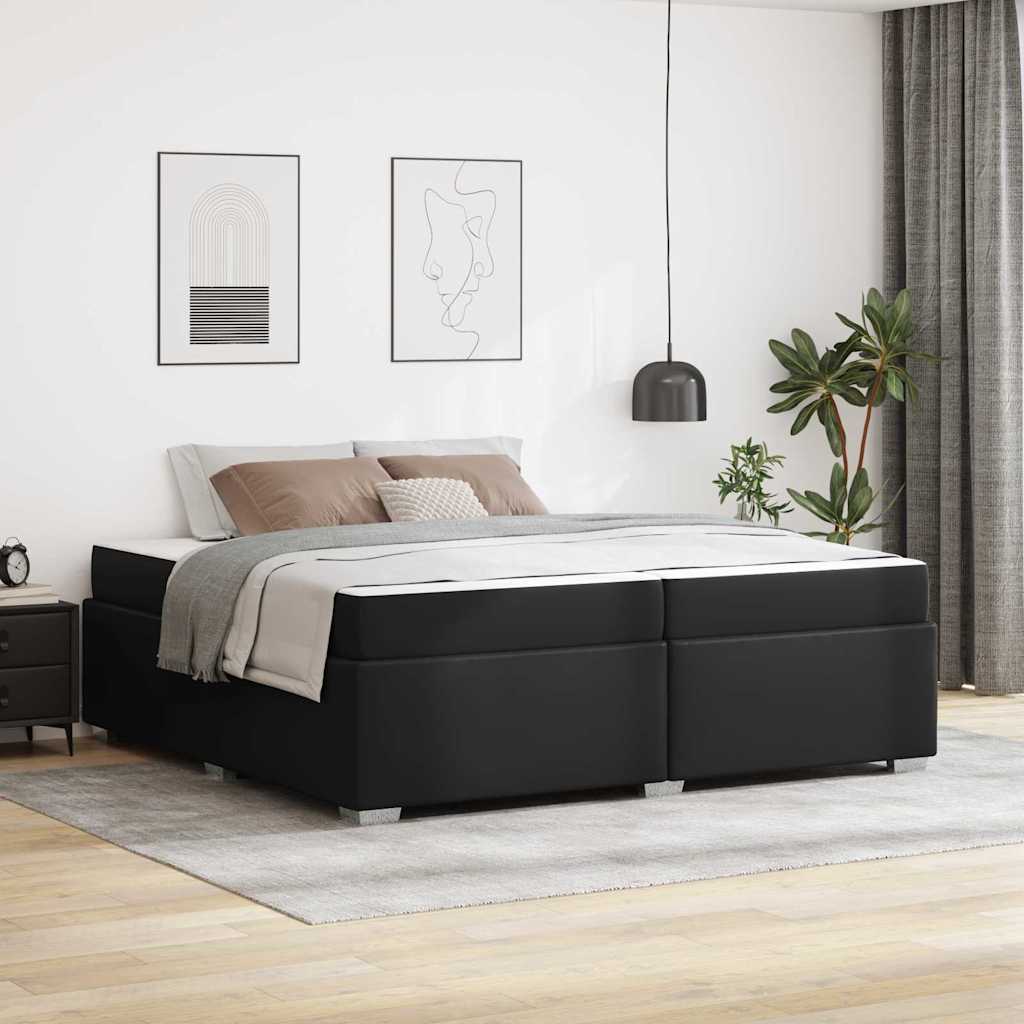 Bettrahmen mit Matratze Schwarz 200 x 200 cm Stoff