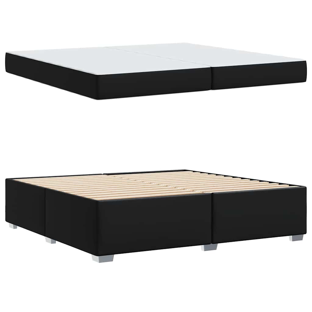 Bettrahmen mit Matratze Schwarz 200 x 200 cm Stoff