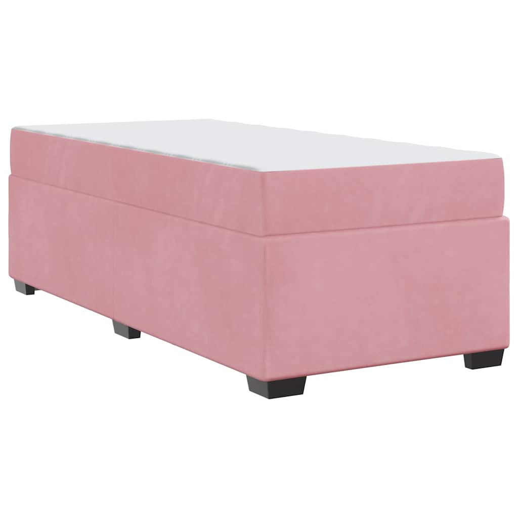 Bettgestell mit Matratze mit Matratze Rosa 80 x 200 cm Samt