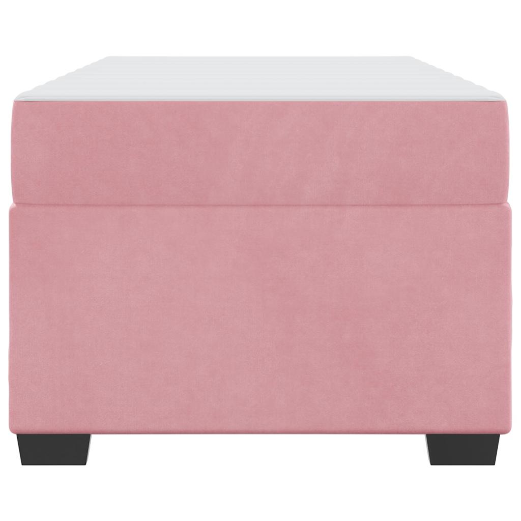 Bettgestell mit Matratze mit Matratze Rosa 80 x 200 cm Samt